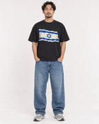 Mockup Boxy Heavyweight Tee Black male full-body 02