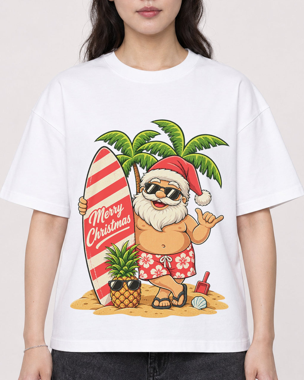 Mockup Boxy Heavyweight Tee White female close-up 03