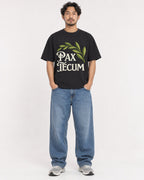 Mockup Boxy Heavyweight Tee Black male full-body 02