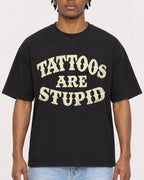 Mockup Boxy Heavyweight Tee Black male close-up 05