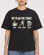 Mockup Boxy Heavyweight Tee Black female close-up 12