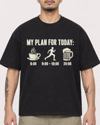 Mockup Boxy Heavyweight Tee Black male close-up 12