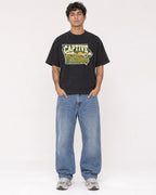 Mockup Boxy Heavyweight Tee Black male full-body 06