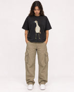 Mockup Boxy Heavyweight Tee Black female full-body 06