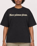 Mockup Boxy Heavyweight Tee Black female close-up 14