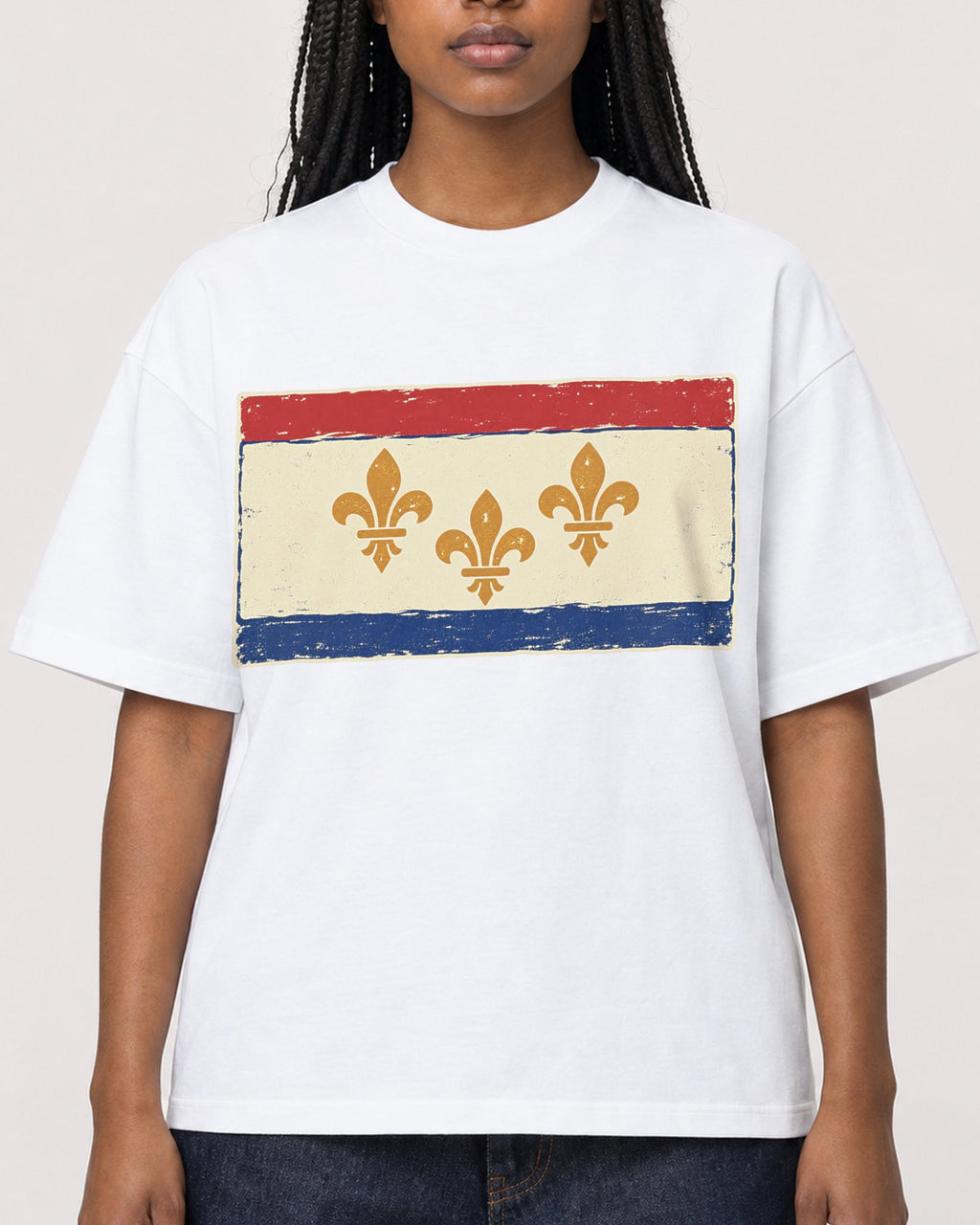 Mockup Boxy Heavyweight Tee White female close-up 04