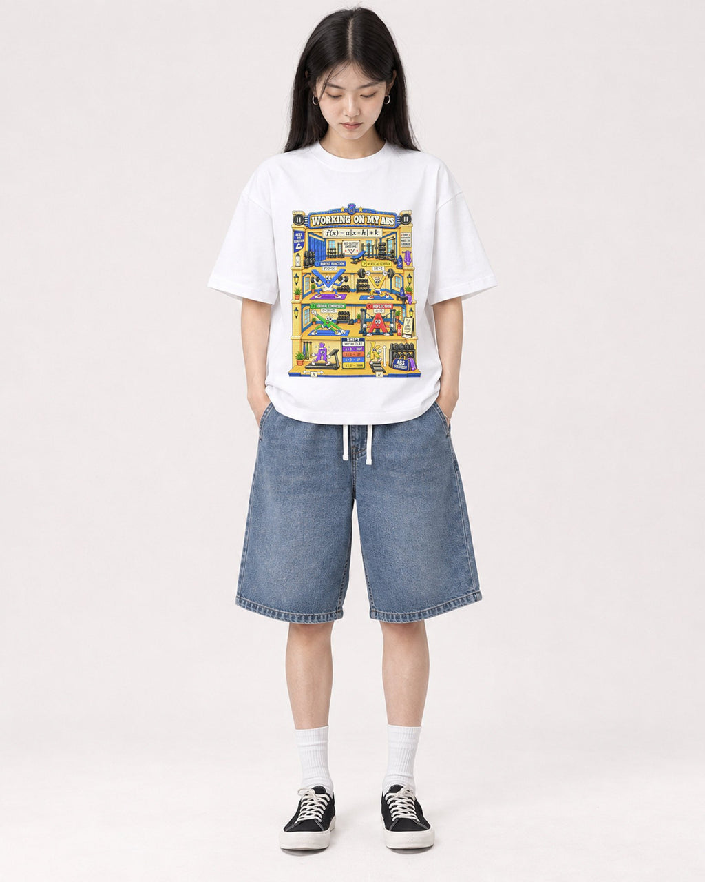 Mockup Boxy Heavyweight Tee White female full-body 01