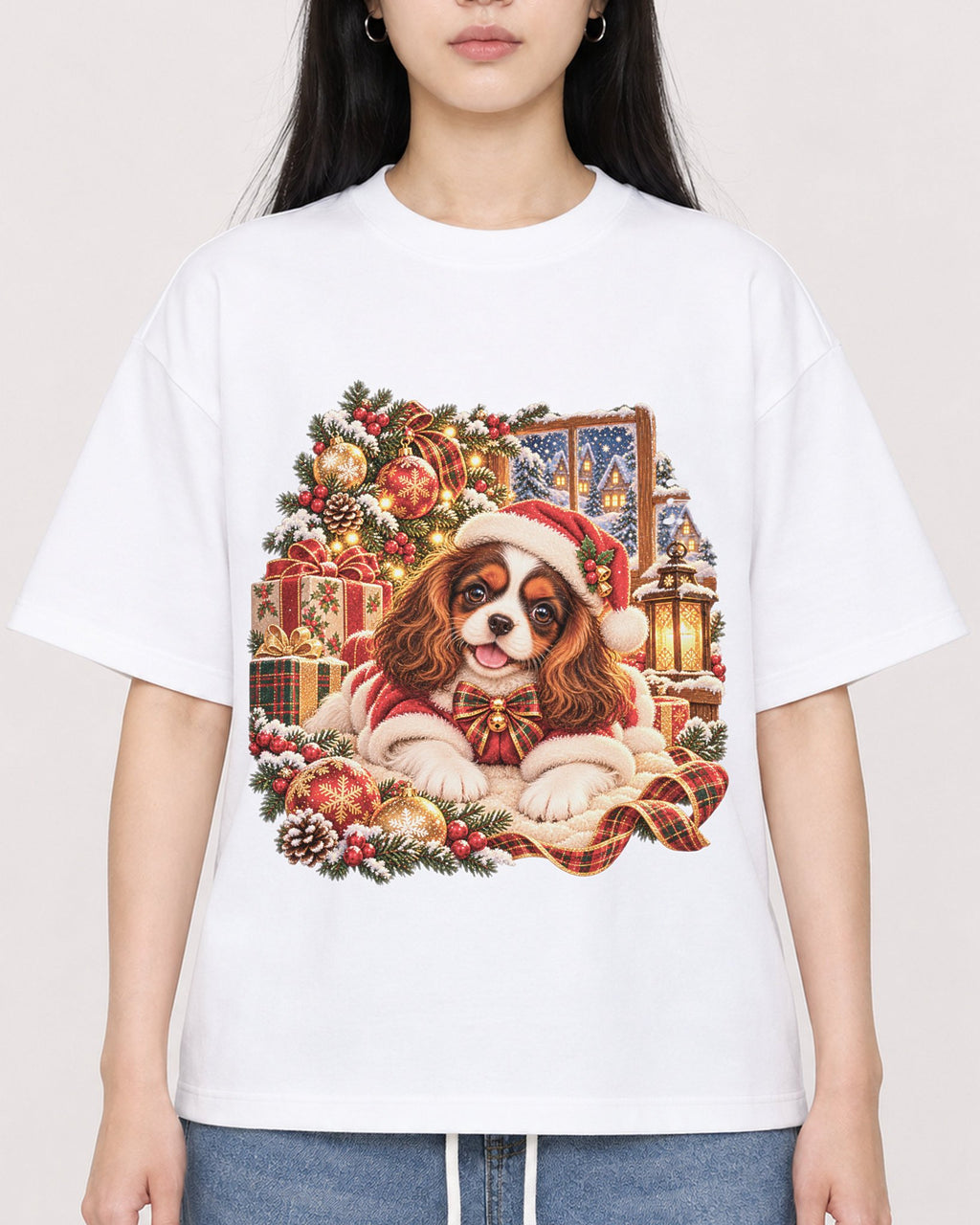 Mockup Boxy Heavyweight Tee White female close-up 01