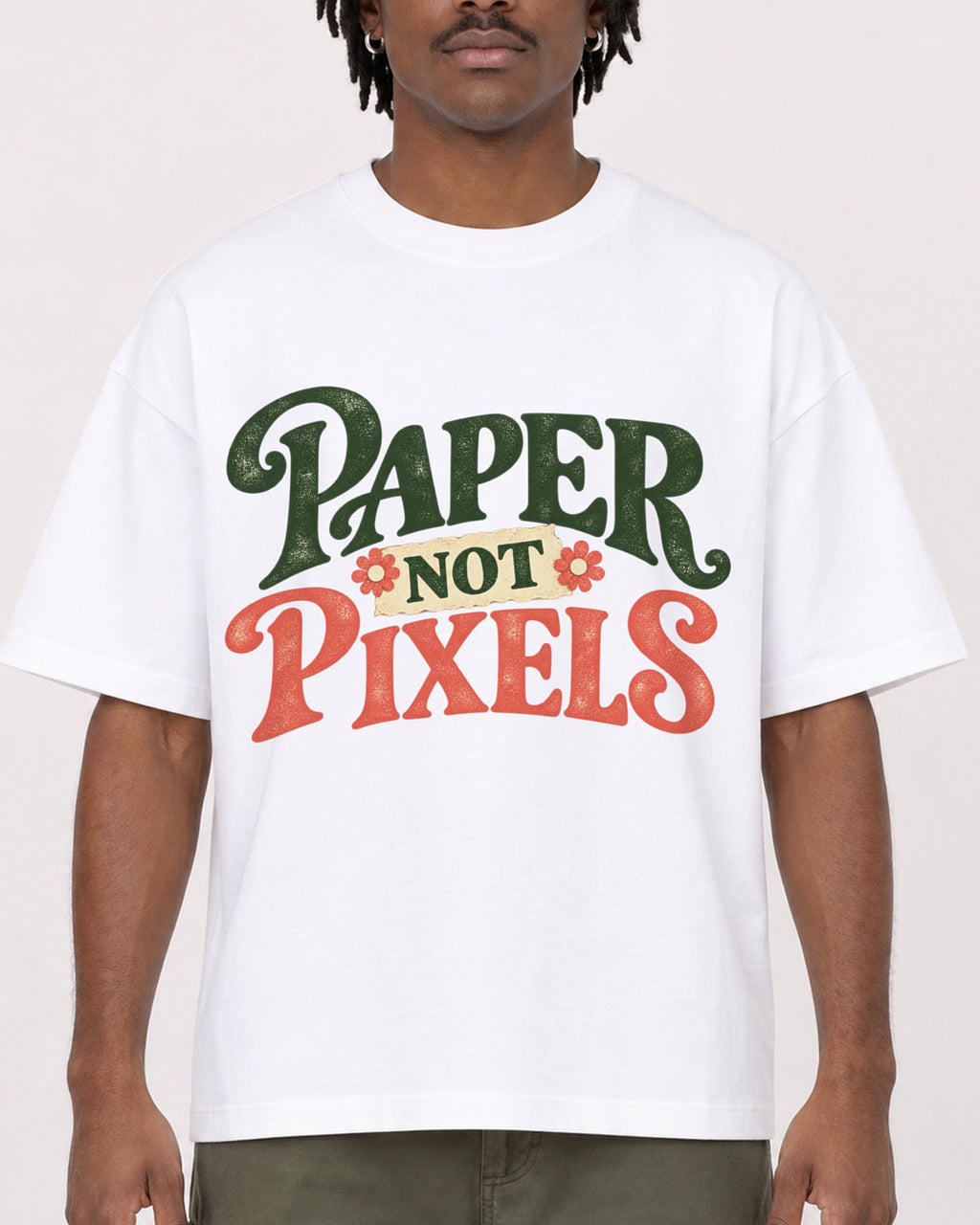 Mockup Boxy Heavyweight Tee White male close-up 04