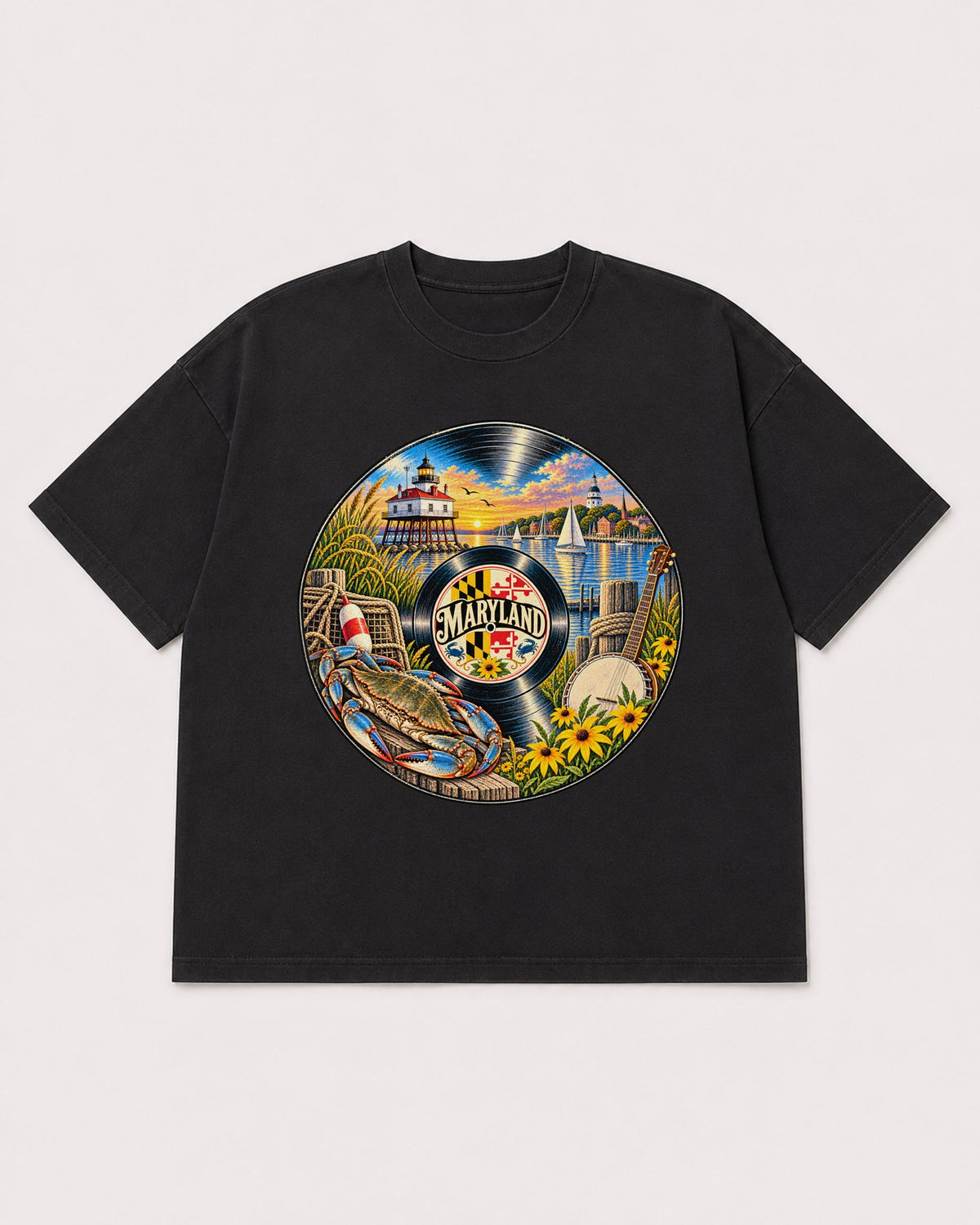 Mockup Boxy Heavyweight Tee Black product