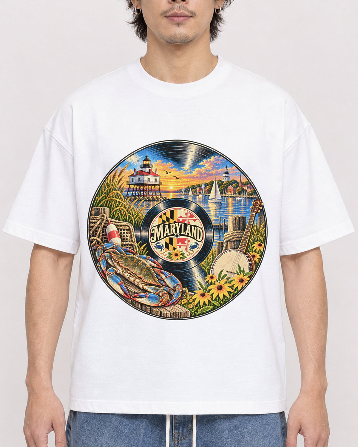 Mockup Boxy Heavyweight Tee White male close-up 03