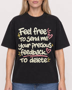 Mockup Boxy Heavyweight Tee Black female close-up 08