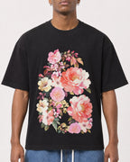 Mockup Boxy Heavyweight Tee Black male close-up 15