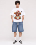 Mockup Boxy Heavyweight Tee White male full-body 03