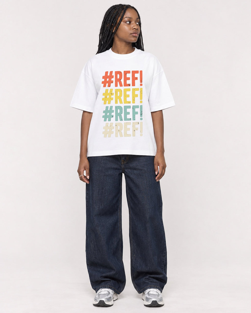 Mockup Boxy Heavyweight Tee White female full-body 04