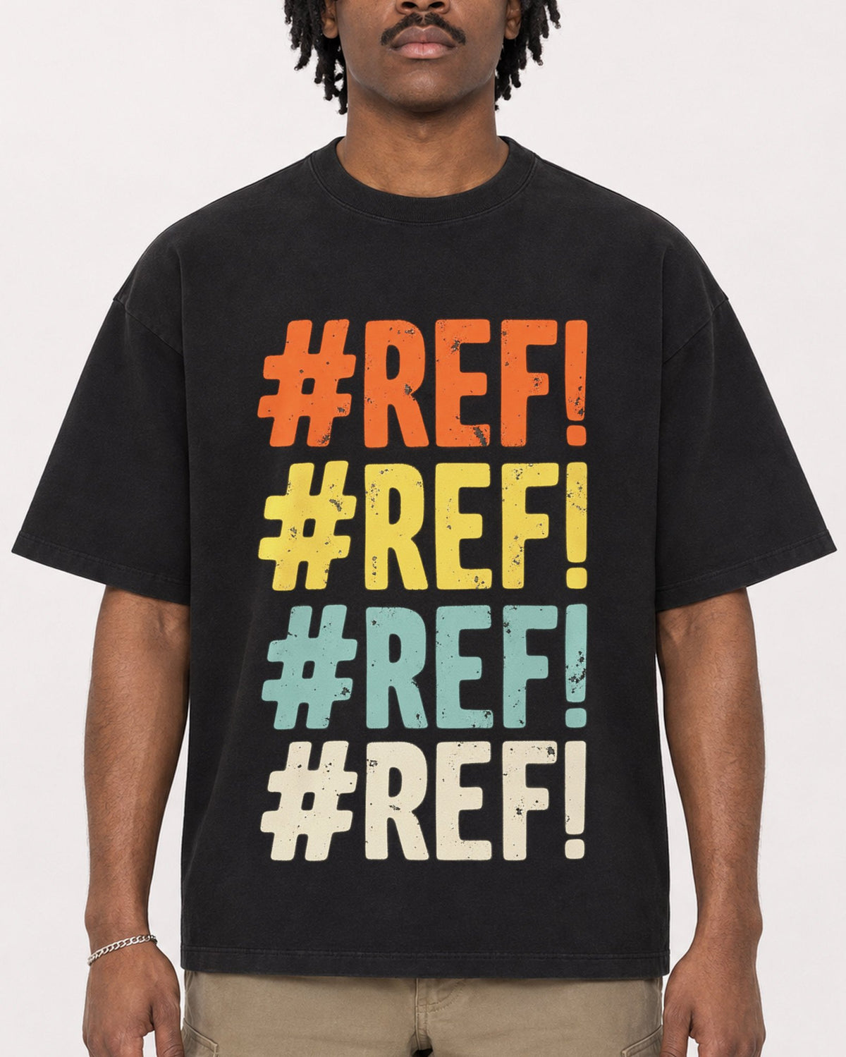 Mockup Boxy Heavyweight Tee Black male close-up 04