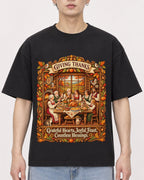 Mockup Boxy Heavyweight Tee Black male close-up 01