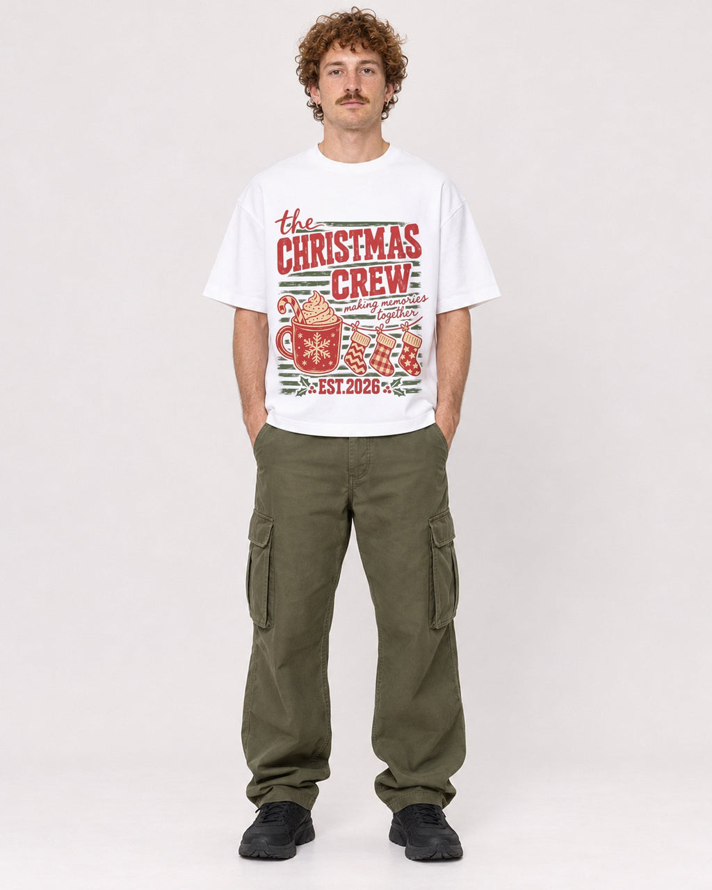 Mockup Boxy Heavyweight Tee White male full-body 09