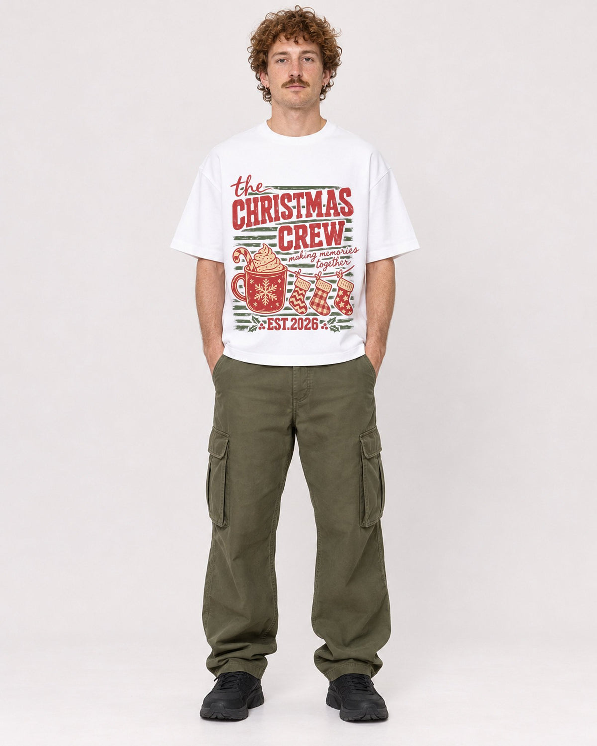 Mockup Boxy Heavyweight Tee White male full-body 09