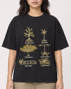Mockup Boxy Heavyweight Tee Black female close-up 02