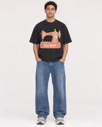 Mockup Boxy Heavyweight Tee Black male full-body 10