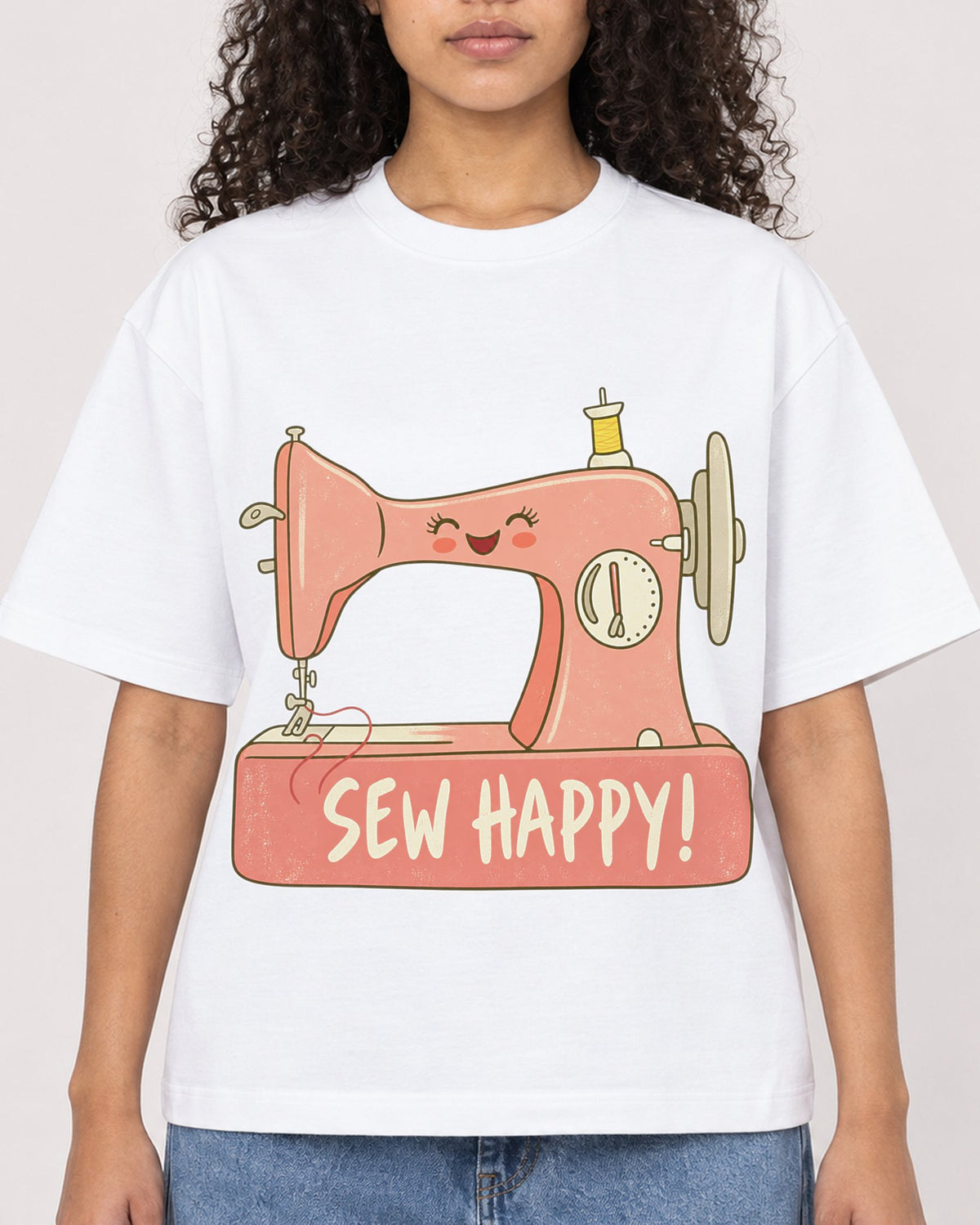 Mockup Boxy Heavyweight Tee White female close-up 10