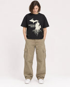 Mockup Boxy Heavyweight Tee Black female full-body 18