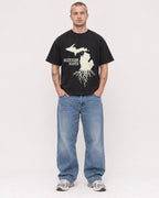 Mockup Boxy Heavyweight Tee Black male full-body 18