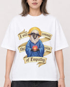 Mockup Boxy Heavyweight Tee White female close-up 33