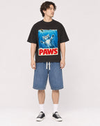 Mockup Boxy Heavyweight Tee Black male full-body 03