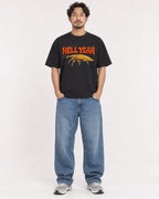 Mockup Boxy Heavyweight Tee Black male full-body 02