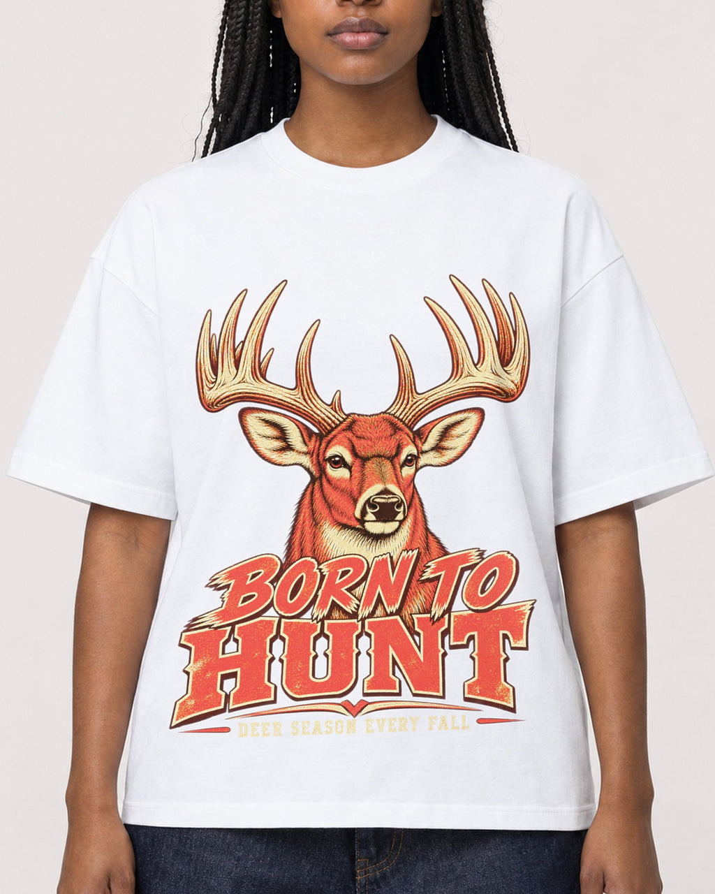 Mockup Boxy Heavyweight Tee White female close-up 04
