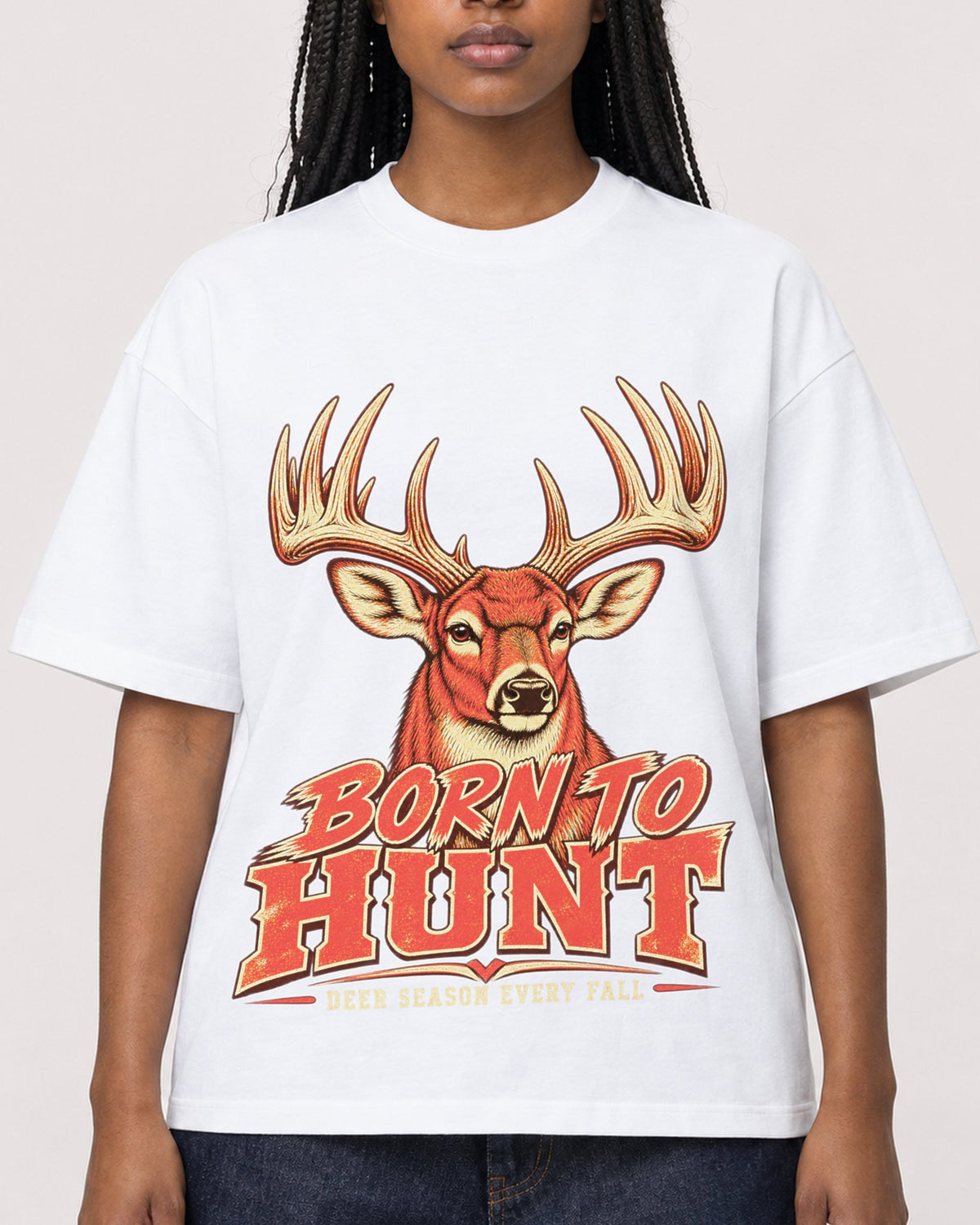 Mockup Boxy Heavyweight Tee White female close-up 04