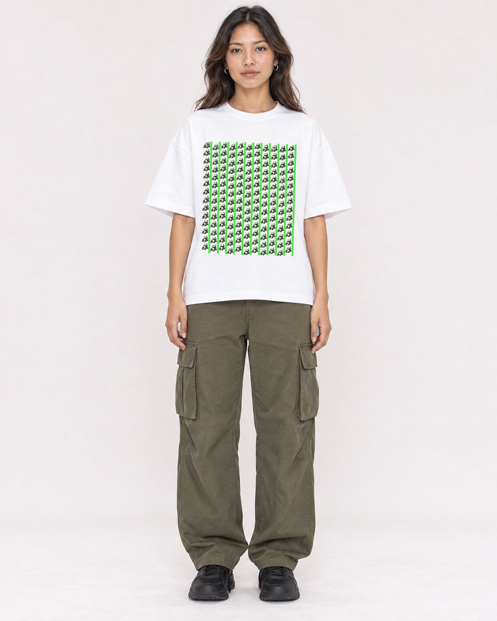 Mockup Boxy Heavyweight Tee White female full-body 02