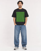 Mockup Boxy Heavyweight Tee Black male full-body 02