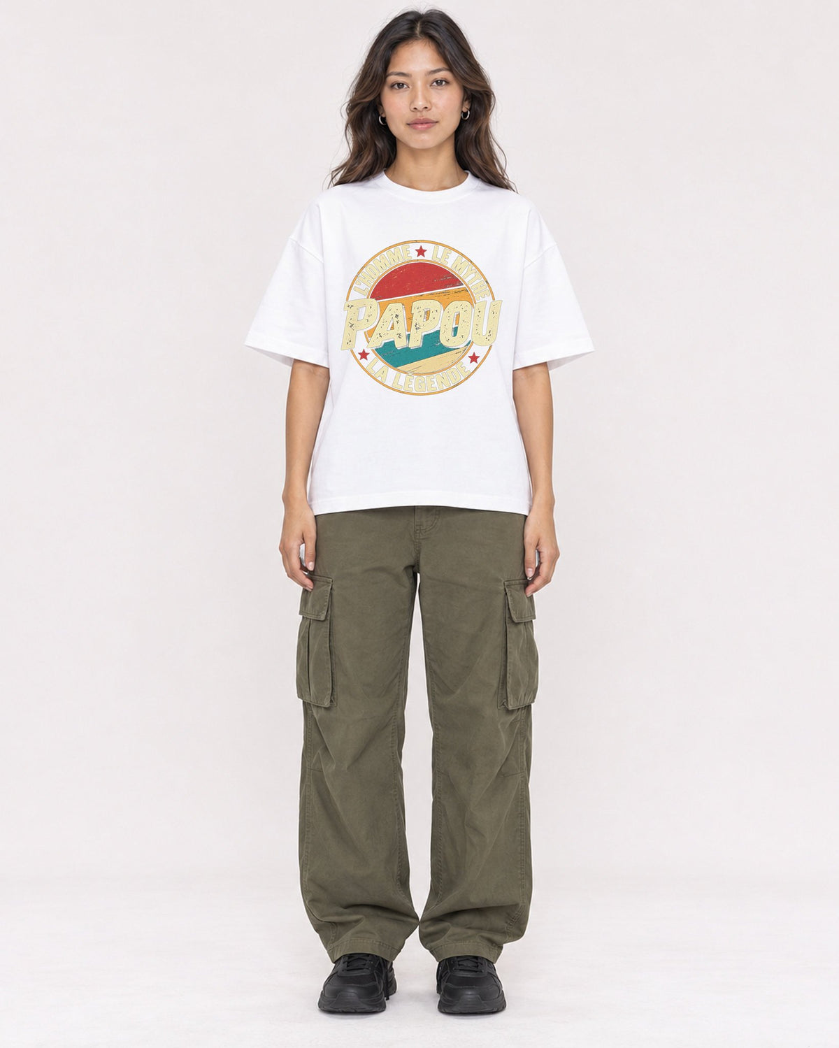 Mockup Boxy Heavyweight Tee White female full-body 02
