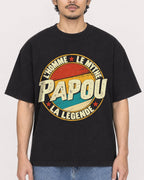 Mockup Boxy Heavyweight Tee Black male close-up 02