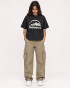 Mockup Boxy Heavyweight Tee Black female full-body 06