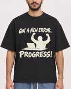 Mockup Boxy Heavyweight Tee Black male close-up 07