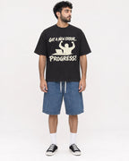 Mockup Boxy Heavyweight Tee Black male full-body 07