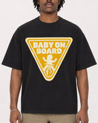 Mockup Boxy Heavyweight Tee Black male close-up 04