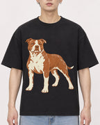 Mockup Boxy Heavyweight Tee Black male close-up 01