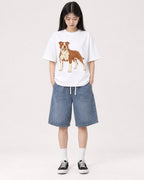 Mockup Boxy Heavyweight Tee White female full-body 01