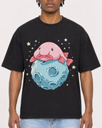 Mockup Boxy Heavyweight Tee Black male close-up 05