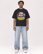 Mockup Boxy Heavyweight Tee Black male full-body 05