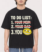 Mockup Boxy Heavyweight Tee Black male close-up 03