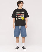 Mockup Boxy Heavyweight Tee Black male full-body 03