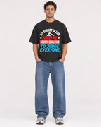 Mockup Boxy Heavyweight Tee Black male full-body 10
