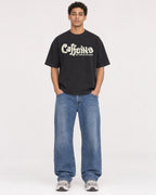 Mockup Boxy Heavyweight Tee Black male full-body 10