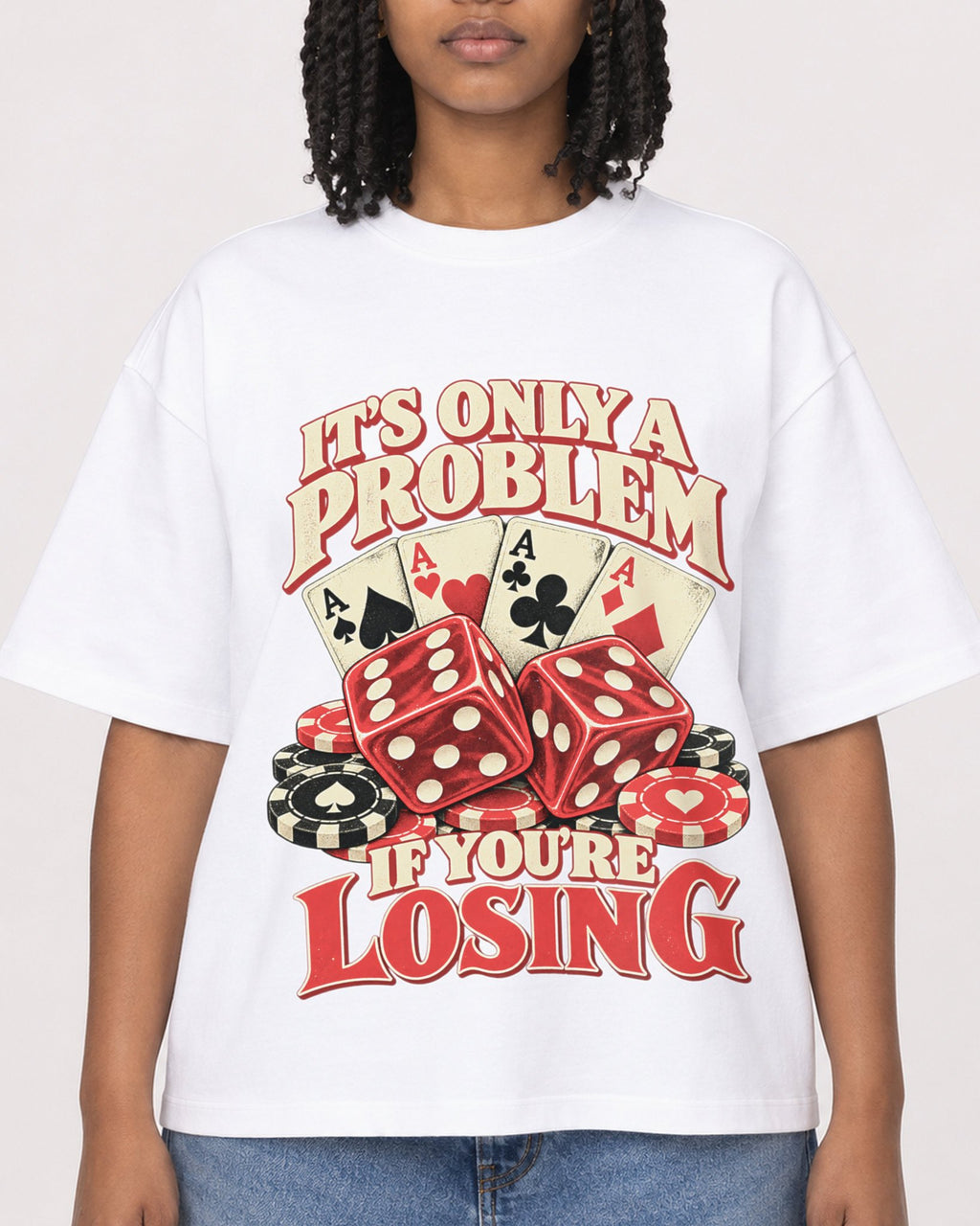 Mockup Boxy Heavyweight Tee White female close-up 15